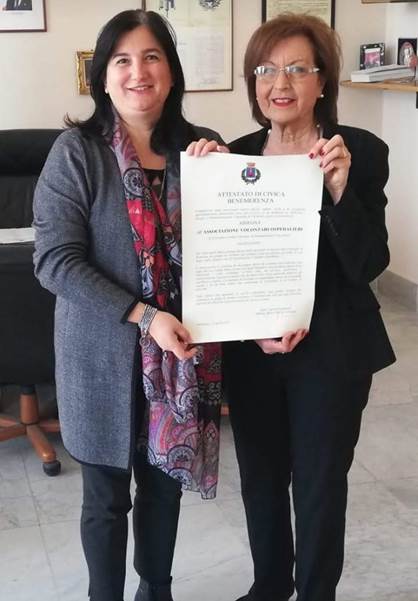 Attestato di Civica Benemerenza all’AVO di Terracina